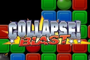 Barevné bloky v pozadí s velkým nápisem COLLAPSE!