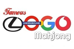 Kombinace různých stylů textu a barev tvořící nápis Famous Logo Mahjong