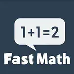 Textová bublina s jednoduchou matematickou rovnicí 1+1=2 nad nápisem Fast Math