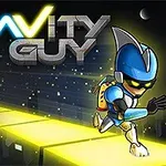 Dva roboticky vyhlížející postavy, jedna v popředí běží po zářivě žluté platformě, zatímco druhá ji sleduje ve tmě s výrazným logem nad nimi