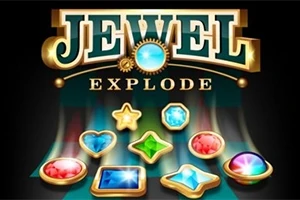 Jedenáct barevných drahokamů na tmavém pozadí s nápisem Jewel Explode