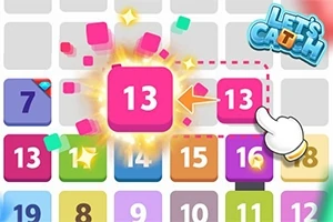 Barevná čísla na mřížce se zvýrazněním čísla 13 a ukazující rukou
