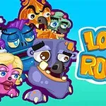 Barevné kreslené postavičky s nápisem Looney Roons na modrém pozadí