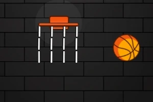 Basketbalový koš s míčem na černém pozadí