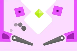 Růžové a bílé pozadí s geometrickými tvary, zeleným kosočtvercem a šedými ovládacími pákami