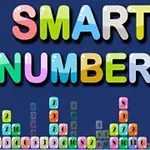Nápis SMART NUMBERS s pestrobarevnými čísly ve sloupcích na tmavě modrém pozadí