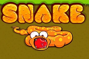 Nadpis SNAKE s komiksovým hadem s rozšířenýma očima a vyplazeným jazykem na hnědém pozadí