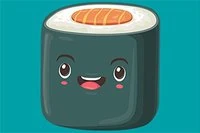 Roztomilé sushi spěchá restaurací