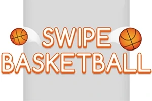 Text Swipe Basketball s dvěma basketbalovými míči po stranách na šedém pozadí
