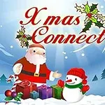 Santa Claus a sněhulák s dárky na zasněženém pozadí s vánoční výzdobou